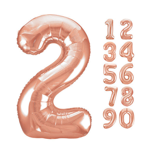 Rose Gold Number 2 Shaped Foil Balloon 34''