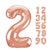 Rose Gold Number 2 Shaped Foil Balloon 34''