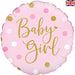 18 Inch Sparkling Baby Girl Dots Holographic