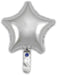 Oaktree UK Foil Balloon Silver Star (9 Inch) Packaged 5pk