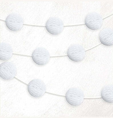 White Honeycomb Ball Garland 7ft