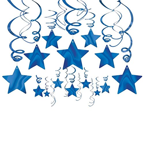 Bright Shooting Star Swirl Decorations
