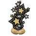 Black & Gold Star Cluster Airloonz(34''/86Cm X 59''/149Cm)