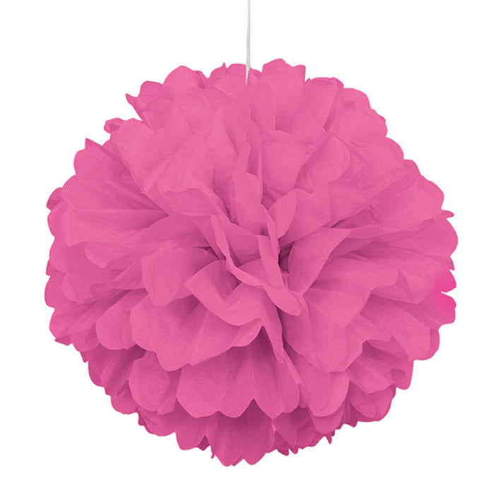 Hot Pink Pom Pom Paper Decoration