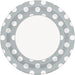 Silver Polka Dot Paper Party Plates 8pk