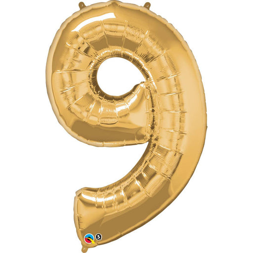 34'' Shape Foil Number 9 - Gold (Qualatex)