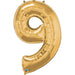 34'' Shape Foil Number 9 - Gold (Qualatex)