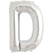 34'' Super Shape Foil Letter D - Silver