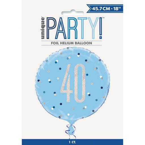 18'' Glitz Blue & Silver Round Foil Balloon  40