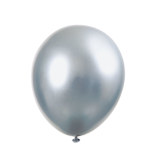 Silver Platinum 11'' Latex Balloons, 6Ct