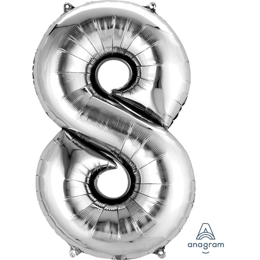 34'' Shape Foil Number 8 - Silver (Anagram)