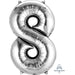 34'' Shape Foil Number 8 - Silver (Anagram)