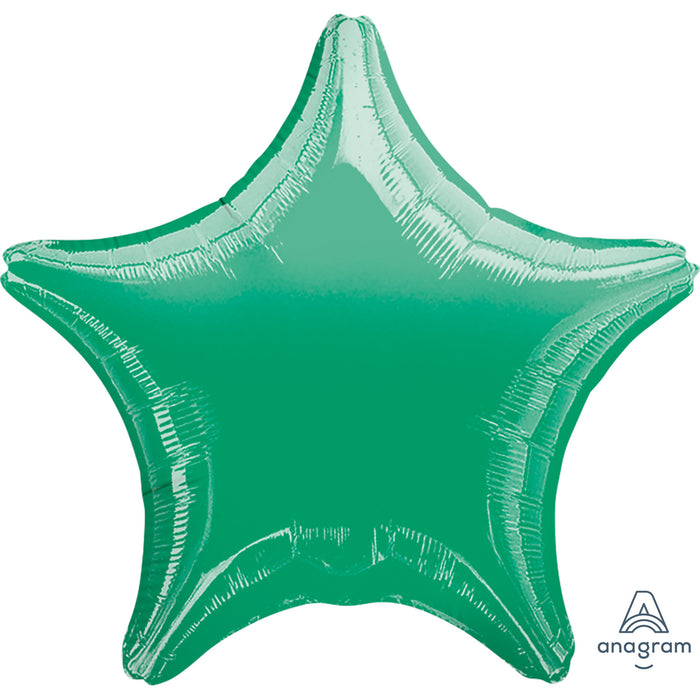 19'' Star Metallic Green Plain Foil