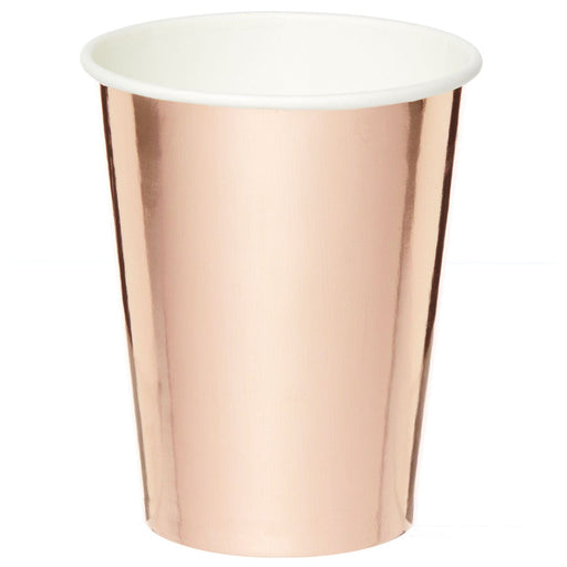 . Cups Metallic Rose Gold Paper Party Cups 8pk