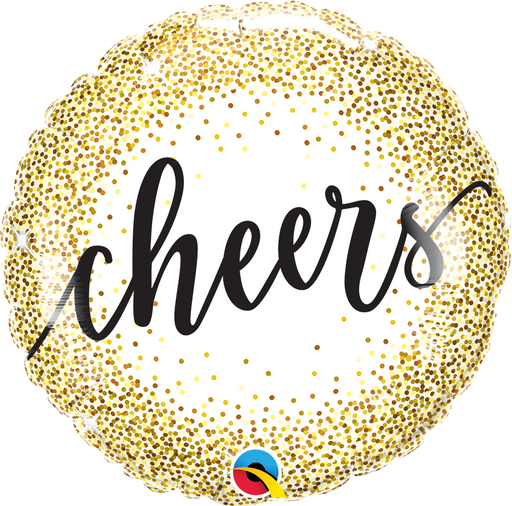 Cheers Gold Glitter Spots 18"