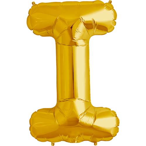 34'' Super Shape Foil Letter I - Gold