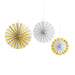 Gold & White Foil Paper Fan Decorations