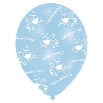 11'' Christening Blue Latex Balloons 6pk