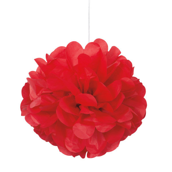 Ruby Red Mini Puff Tissue Decorations, 3pk