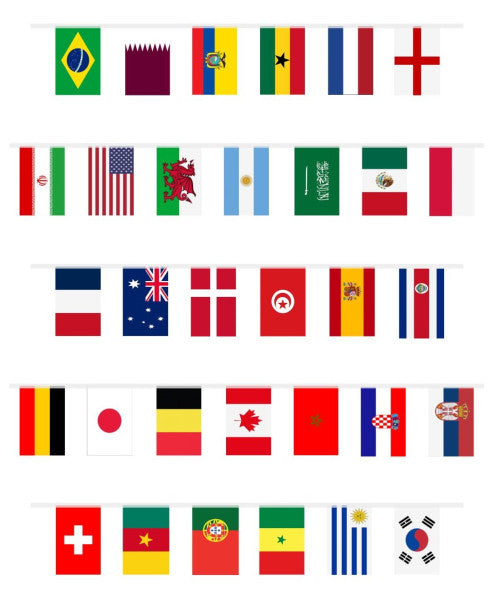 World Cup Nylon Cup Bunting 7m / 32 Flags