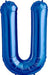 34'' Super Shape Foil Letter U - Blue