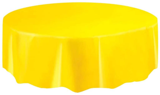 Yellow Round Plastic Tablecover