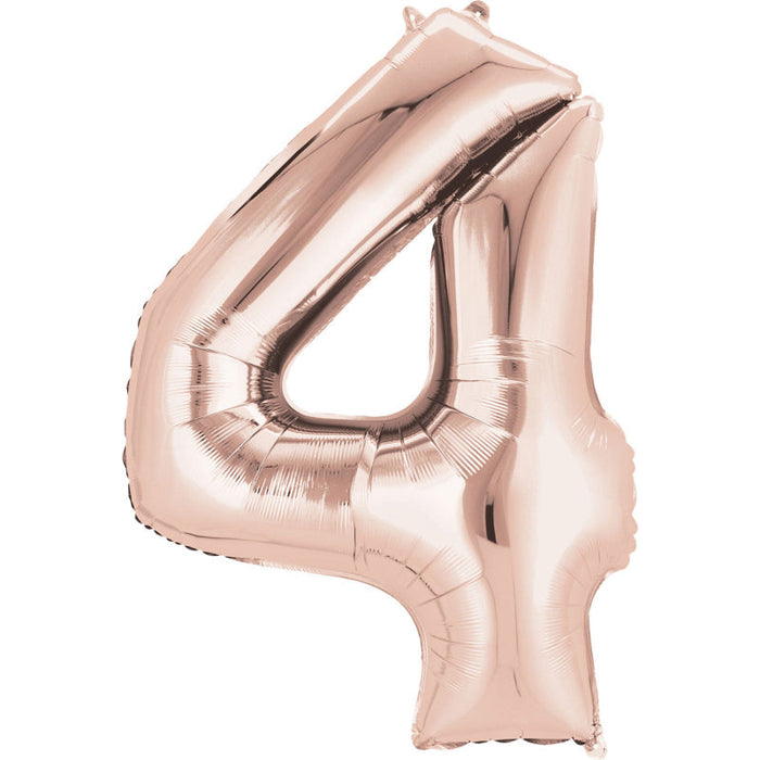 16'' Foil Number 4 - Rose Gold Packaged Air Fill (Anagram)
