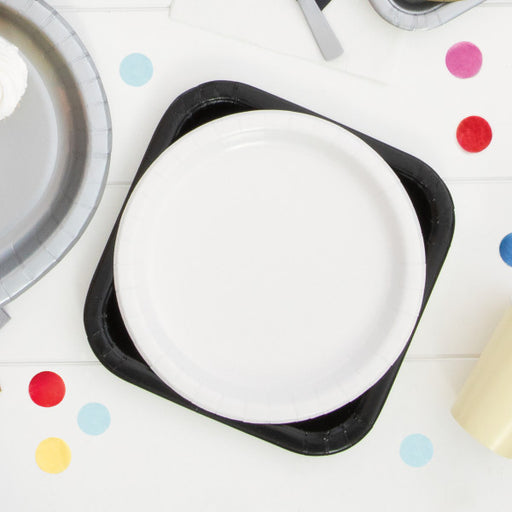 White Solid Round 9" Dinner Plates, 16pk
