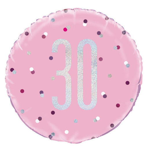 18'' Glitz Pink & Silver Round Foil Balloon  30