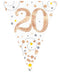 Oaktree UK 20th Birthday White & Rose Gold Bunting - 11 Flags 3.9M