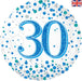 Oaktree UK Foil Balloons 30th Birthday Blue Sparkling Fizz 18" Foil Balloon