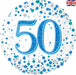 Oaktree UK Foil Balloons 50th Birthday Blue Sparkling Fizz 18" Foil Balloon
