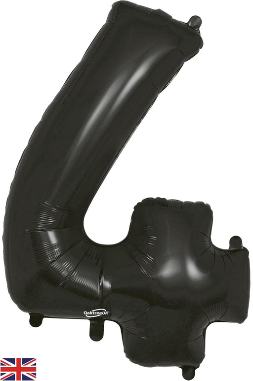 Oaktree UK Foil Balloons Black Number 4 - 34 Inch