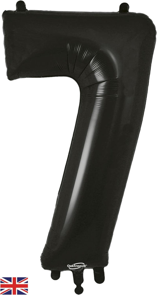 Oaktree UK Foil Balloons Black Number 7 - 34 Inch