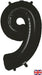 Oaktree UK Foil Balloons Black Number 9 - 34 Inch