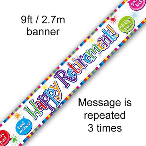 Oaktree UK Banner Happy Retirement 9ft Banner