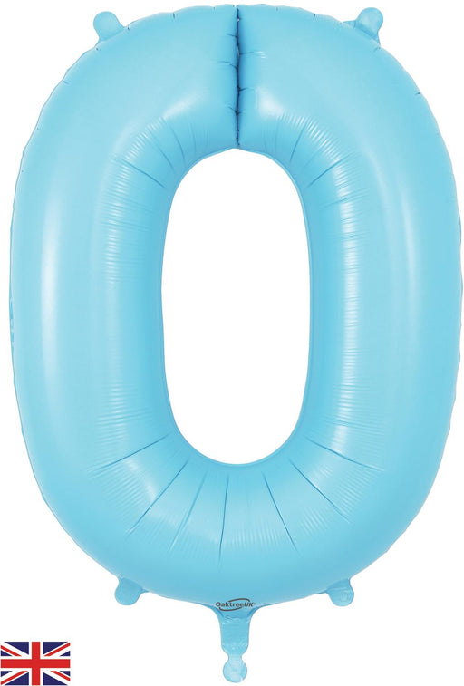 Oaktree UK Balloons Matte Blue Number 0 34"