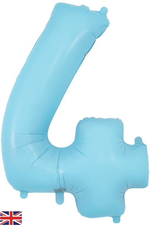Oaktree UK Balloons Matte Blue Number 4 34"