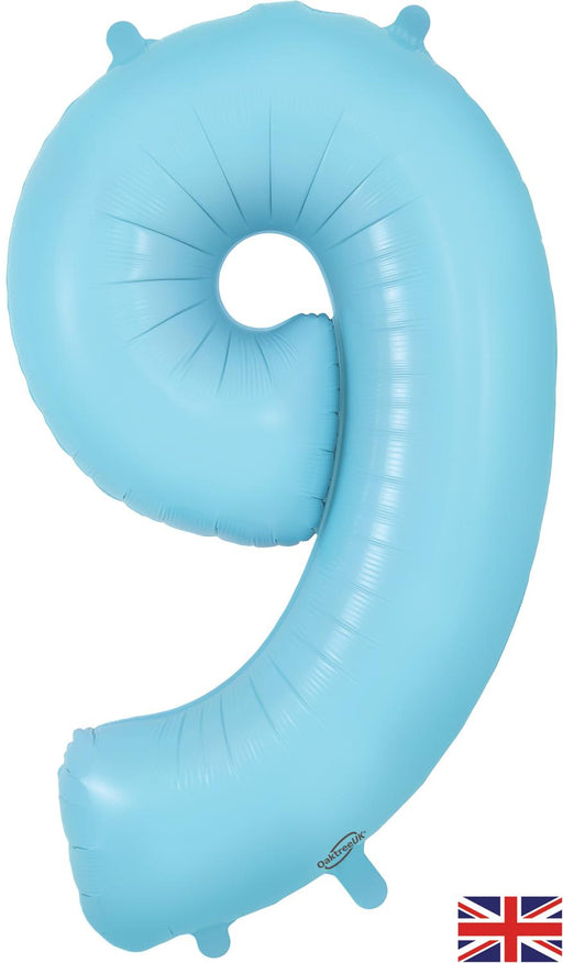 Oaktree UK Balloons Matte Blue Number 9 34"