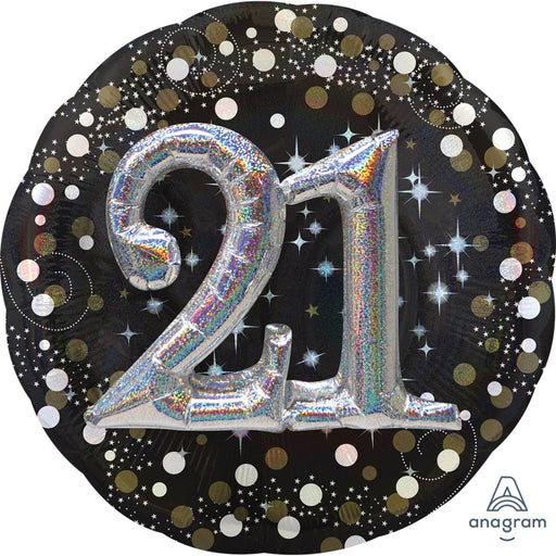 32'' 3-D 21 Gold Sparkling Birthday