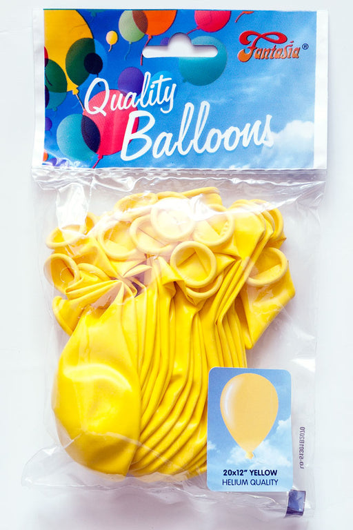 12" Yellow Pastel Balloons 20pk