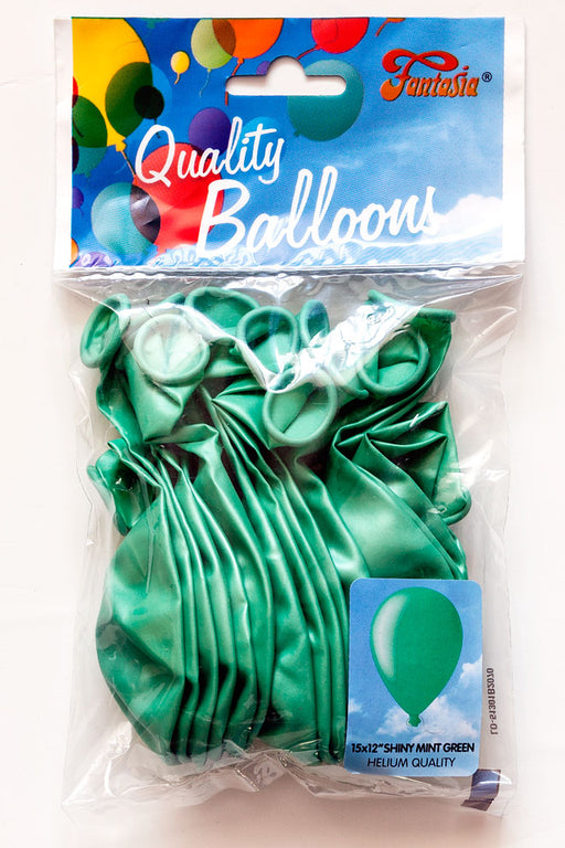 12" Green Mint Balloons 15pk