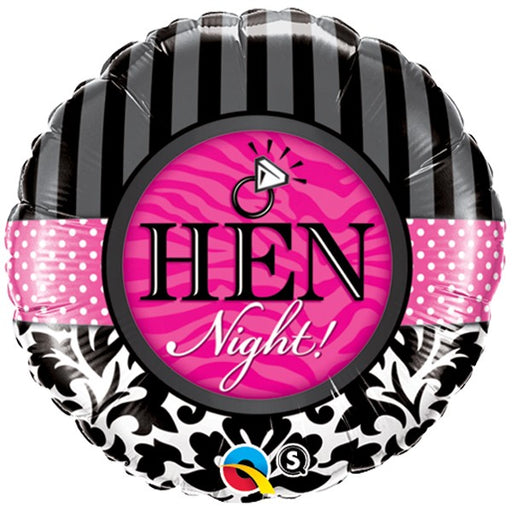 18'' Foil Hen Night Damask & Stripes