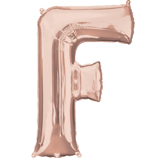 16'' Foil Letter F - Rose Gold Packaged Air Fill (Anagram)