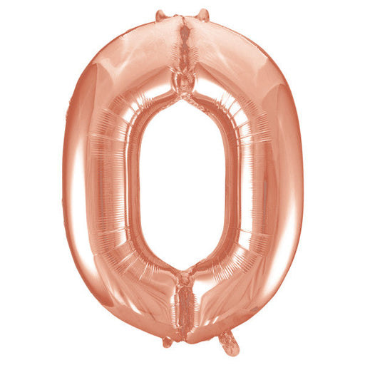 Rose Gold Number 0 Shaped Foil Balloon 34''