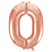 Rose Gold Number 0 Shaped Foil Balloon 34''