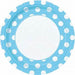 Soft Blue Polka Dot Plates 8pk 22cm