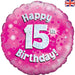 18'' Foil Happy 15th Birthday Pink
