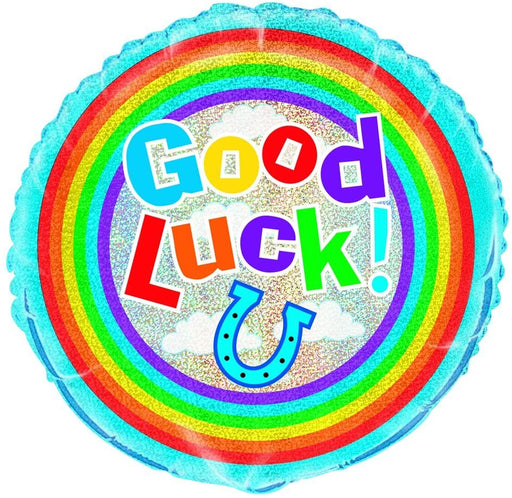 Good Luck Prism Round Foil Balloon 18''