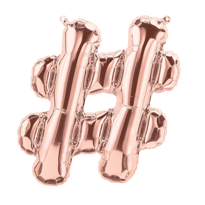 16'' Foil Hashtag # - Rose Gold Packaged Air Fill